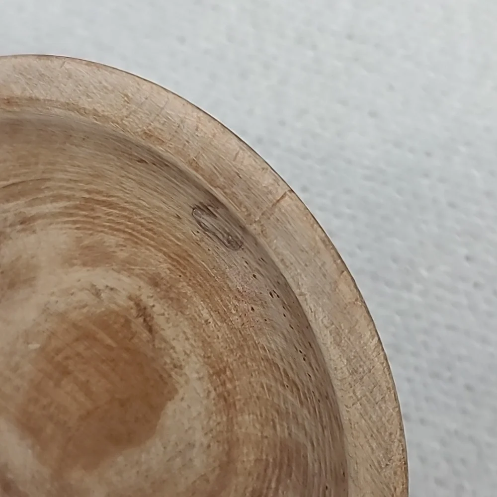Vintage Farmhouse Mid Century Modern Wooden Small Hand Carved Dough/Salad Bowl